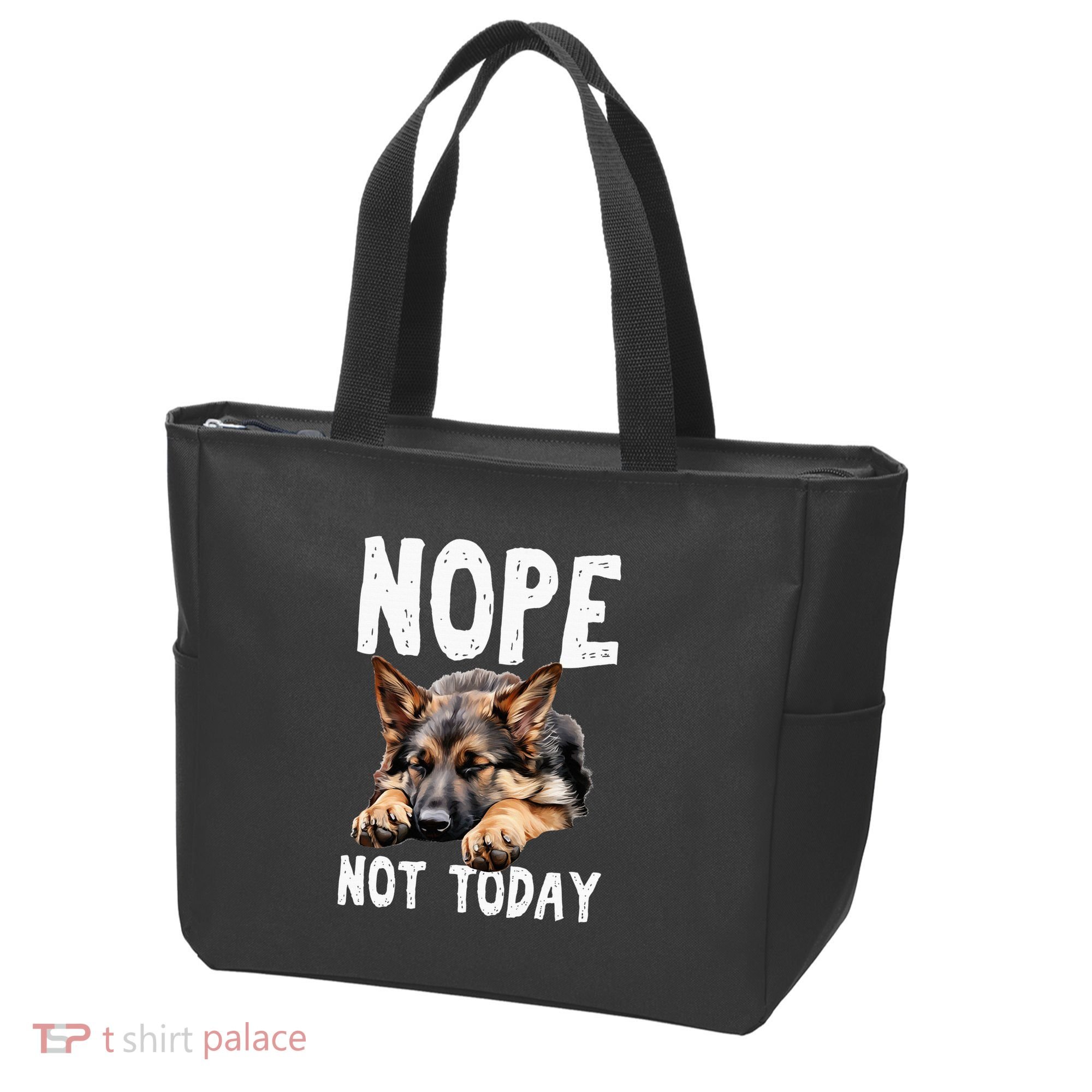Nope Not Today Lazy Dog Funny German Shepherd Tote Bag