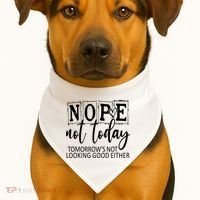 Nope Not Today Tomorrows Not Looking Good Either, Funny USA-Made Doggie Bandana thumb 1