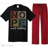 Nope Not Today Funny Sayings Vintage Graphic Pajama Set thumb 0