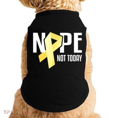 Nope Not Today Sarcoma Bone Cancer Yellow Support Ribbon Cool Gift Doggie Tank