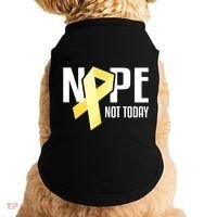 Nope Not Today Sarcoma Bone Cancer Yellow Support Ribbon Cool Gift Doggie Tank thumb 0