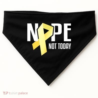 Nope Not Today Sarcoma Bone Cancer Yellow Support Ribbon Cool Gift USA-Made Doggie Bandana