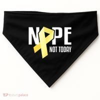 Nope Not Today Sarcoma Bone Cancer Yellow Support Ribbon Cool Gift USA-Made Doggie Bandana thumb 0