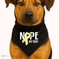 Nope Not Today Sarcoma Bone Cancer Yellow Support Ribbon Cool Gift USA-Made Doggie Bandana thumb 1