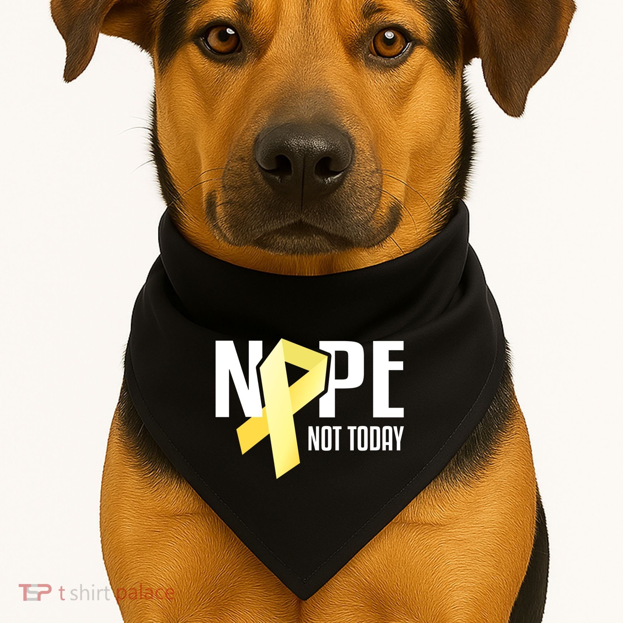 Nope Not Today Sarcoma Bone Cancer Yellow Support Ribbon Cool Gift USA-Made Doggie Bandana