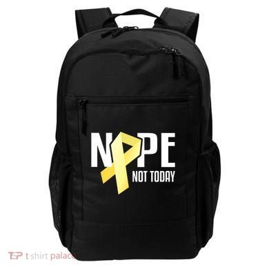 Nope Not Today Sarcoma Bone Cancer Yellow Support Ribbon Cool Gift Backpack