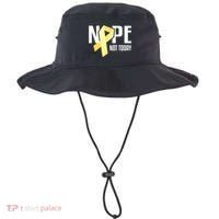 Nope Not Today Sarcoma Bone Cancer Yellow Support Ribbon Cool Gift Bucket Hat thumb 0