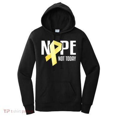 Nope Not Today Sarcoma Bone Cancer Yellow Support Ribbon Cool Gift Women's Hoodie