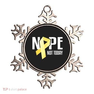 Nope Not Today Sarcoma Bone Cancer Yellow Support Ribbon Cool Gift Ornament