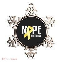 Nope Not Today Sarcoma Bone Cancer Yellow Support Ribbon Cool Gift Ornament thumb 0