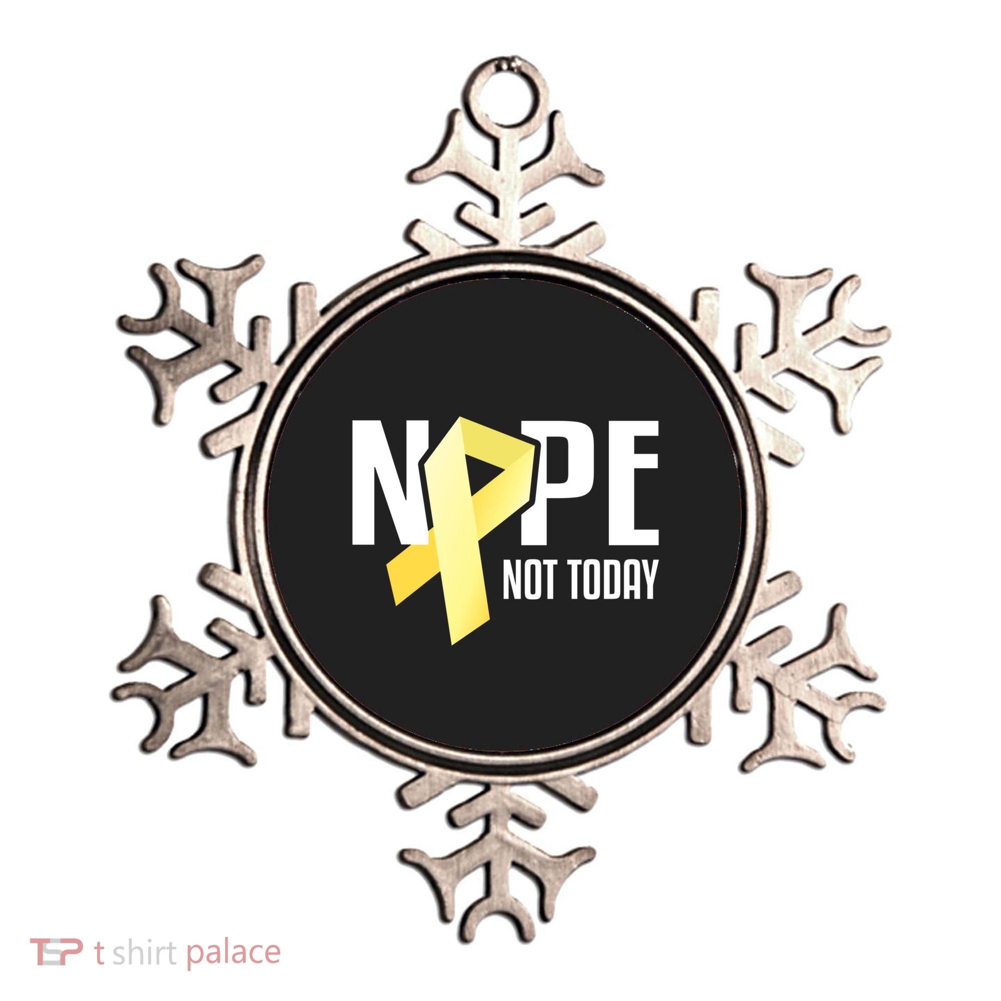 Nope Not Today Sarcoma Bone Cancer Yellow Support Ribbon Cool Gift Ornament