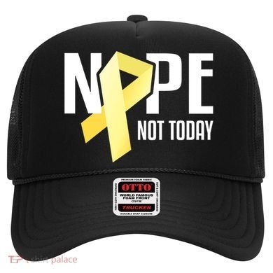 Nope Not Today Sarcoma Bone Cancer Yellow Support Ribbon Cool Gift Hat