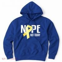 Nope Not Today Sarcoma Bone Cancer Yellow Support Ribbon Cool Gift Hoodie thumb 0