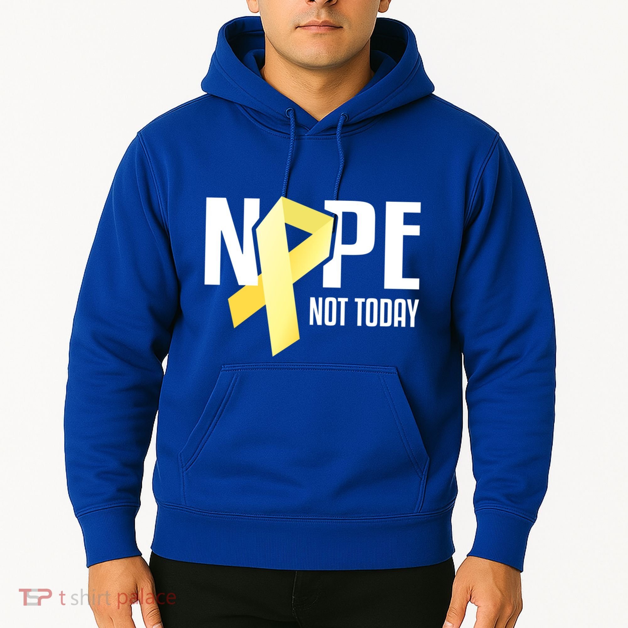 Nope Not Today Sarcoma Bone Cancer Yellow Support Ribbon Cool Gift Hoodie