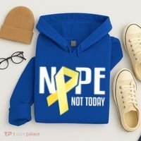 Nope Not Today Sarcoma Bone Cancer Yellow Support Ribbon Cool Gift Hoodie thumb 4