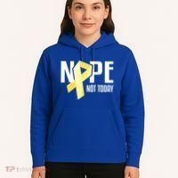 Nope Not Today Sarcoma Bone Cancer Yellow Support Ribbon Cool Gift Hoodie thumb 5