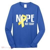 Nope Not Today Sarcoma Bone Cancer Yellow Support Ribbon Cool Gift Long Sleeve Shirt thumb 0