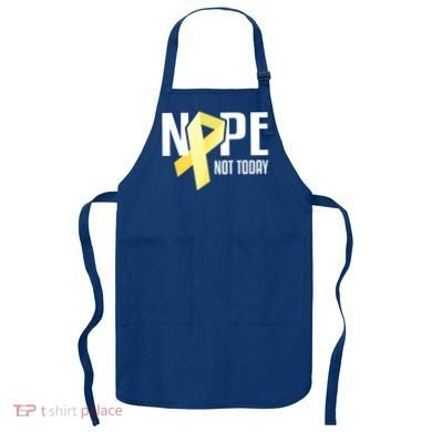 Nope Not Today Sarcoma Bone Cancer Yellow Support Ribbon Cool Gift Apron