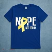 Nope Not Today Sarcoma Bone Cancer Yellow Support Ribbon Cool Gift T-Shirt thumb 5