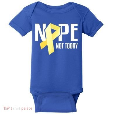 Nope Not Today Sarcoma Bone Cancer Yellow Support Ribbon Cool Gift Baby Bodysuit