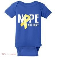Nope Not Today Sarcoma Bone Cancer Yellow Support Ribbon Cool Gift Baby Bodysuit thumb 0