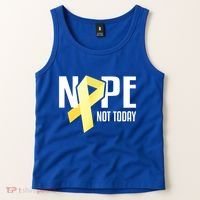 Nope Not Today Sarcoma Bone Cancer Yellow Support Ribbon Cool Gift Tank Top thumb 2