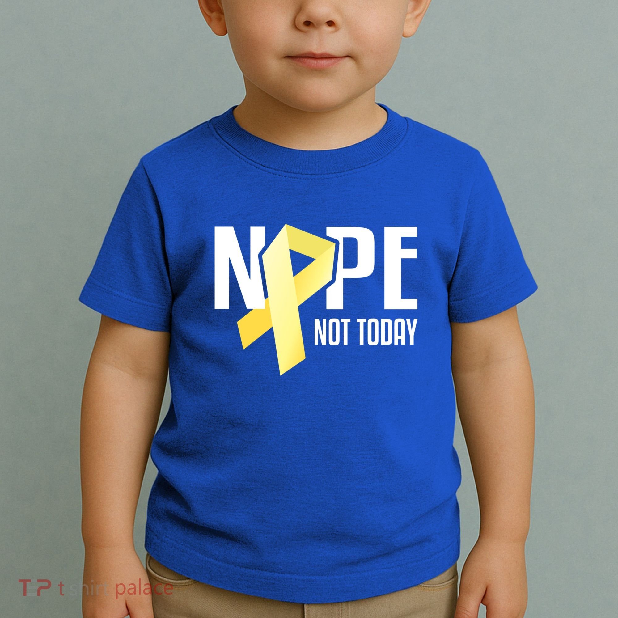 Nope Not Today Sarcoma Bone Cancer Yellow Support Ribbon Cool Gift Toddler T-Shirt