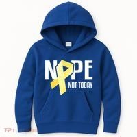 Nope Not Today Sarcoma Bone Cancer Yellow Support Ribbon Cool Gift Kids Hoodie thumb 0