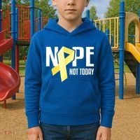 Nope Not Today Sarcoma Bone Cancer Yellow Support Ribbon Cool Gift Kids Hoodie thumb 2