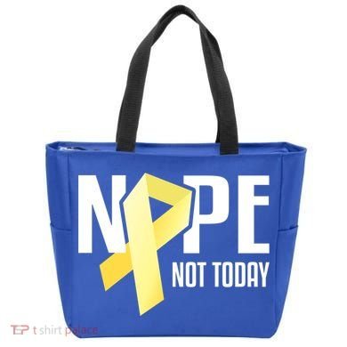 Nope Not Today Sarcoma Bone Cancer Yellow Support Ribbon Cool Gift Tote Bag