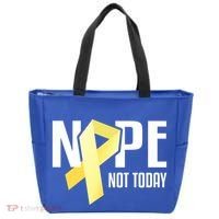Nope Not Today Sarcoma Bone Cancer Yellow Support Ribbon Cool Gift Tote Bag thumb 0