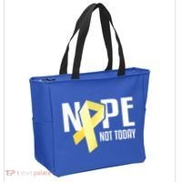 Nope Not Today Sarcoma Bone Cancer Yellow Support Ribbon Cool Gift Tote Bag thumb 2