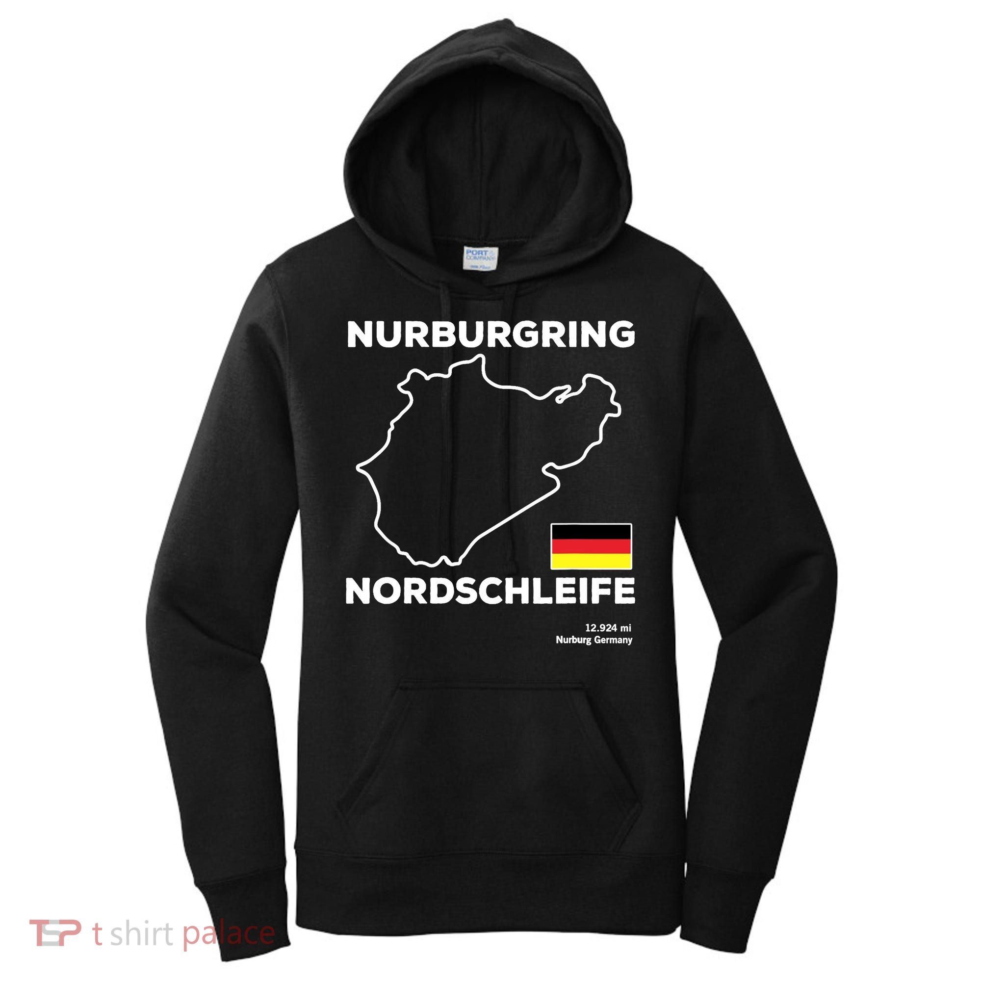 Nurburgring Nordschleife Track Outline Race Fan Funny Quote Women's Hoodie