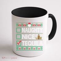 Naughty Nice Tequila Christmas List Tequila Ugly Sweater Gift Coffee Mug thumb 1