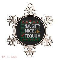 Naughty Nice Tequila Christmas List Tequila Ugly Sweater Gift Ornament thumb 0