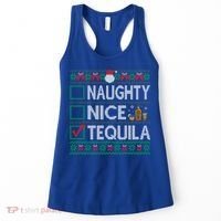 Naughty Nice Tequila Christmas List Tequila Ugly Sweater Gift Women's Tank Top thumb 0