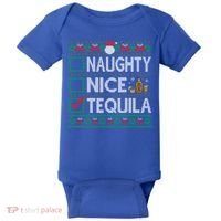 Naughty Nice Tequila Christmas List Tequila Ugly Sweater Gift Baby Bodysuit thumb 0