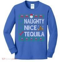 Naughty Nice Tequila Christmas List Tequila Ugly Sweater Gift Kids Long Sleeve Shirt thumb 0