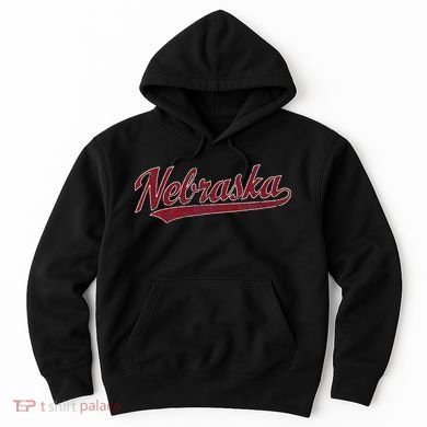 Nebraska NE Vintage Sports Design Retro Script Hoodie