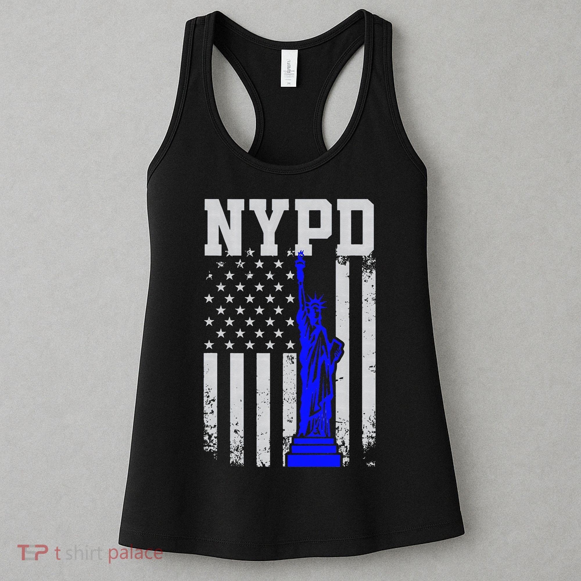 NYPD New York Police Department Statue Of Liberty Distressed Women's Tank Top