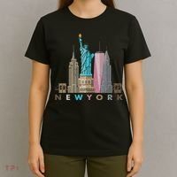 Nyc New York City Skylines Statue Of Liberty T-Shirt thumb 4