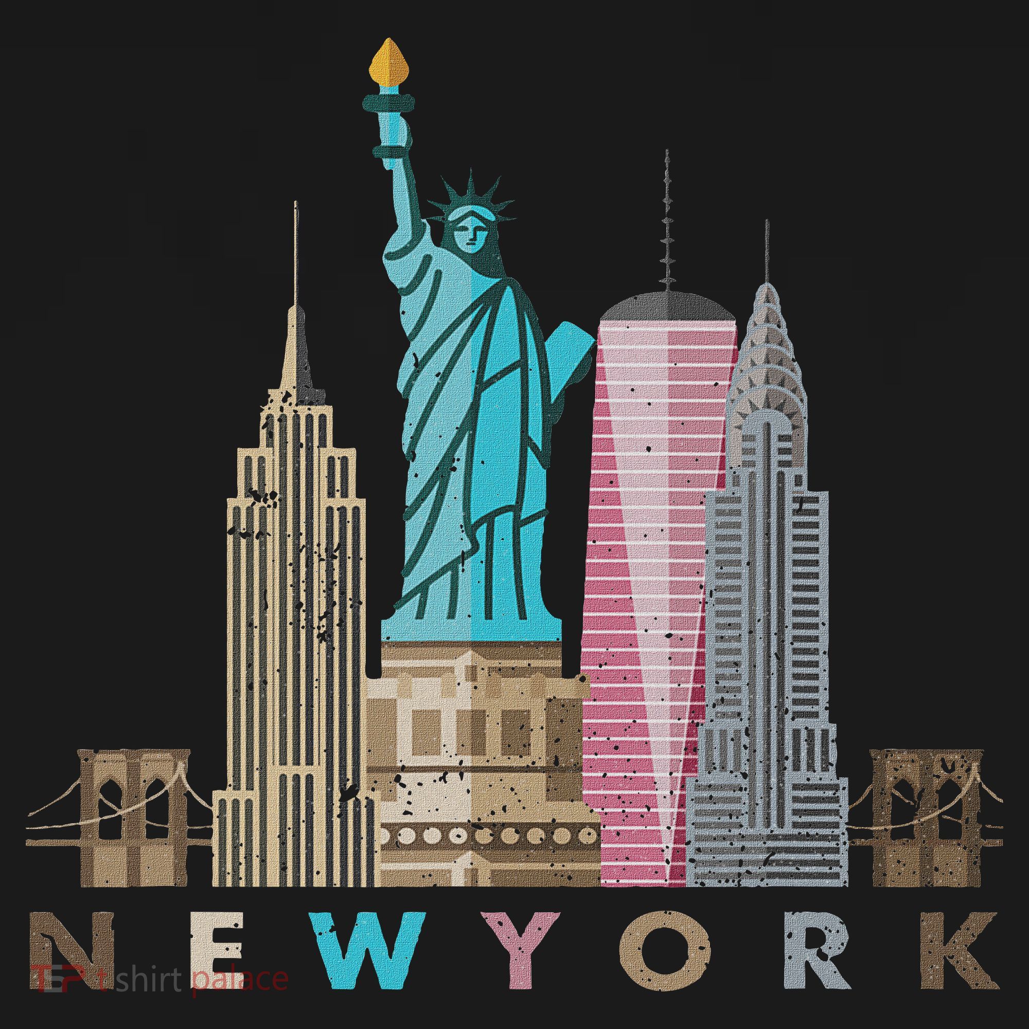 Nyc New York City Skylines Statue Of Liberty T-Shirt