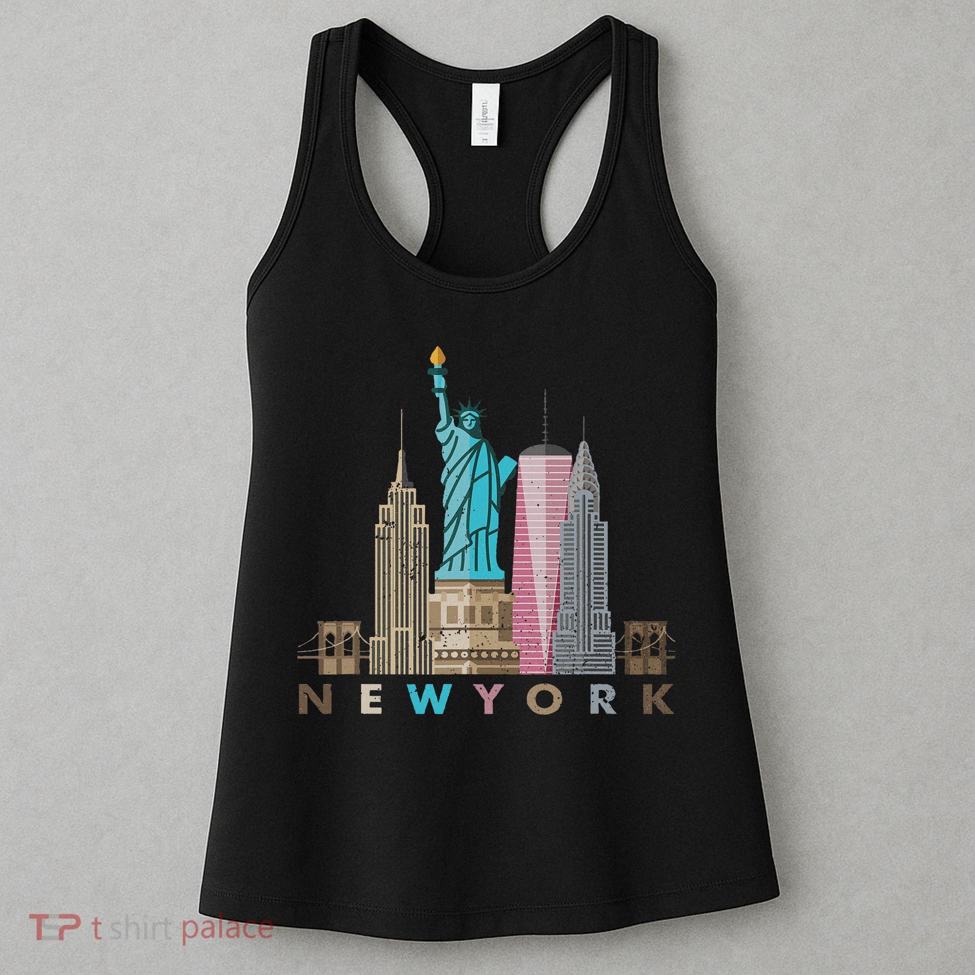 Nyc New York City Skylines Statue Of Liberty Women's Tank Top