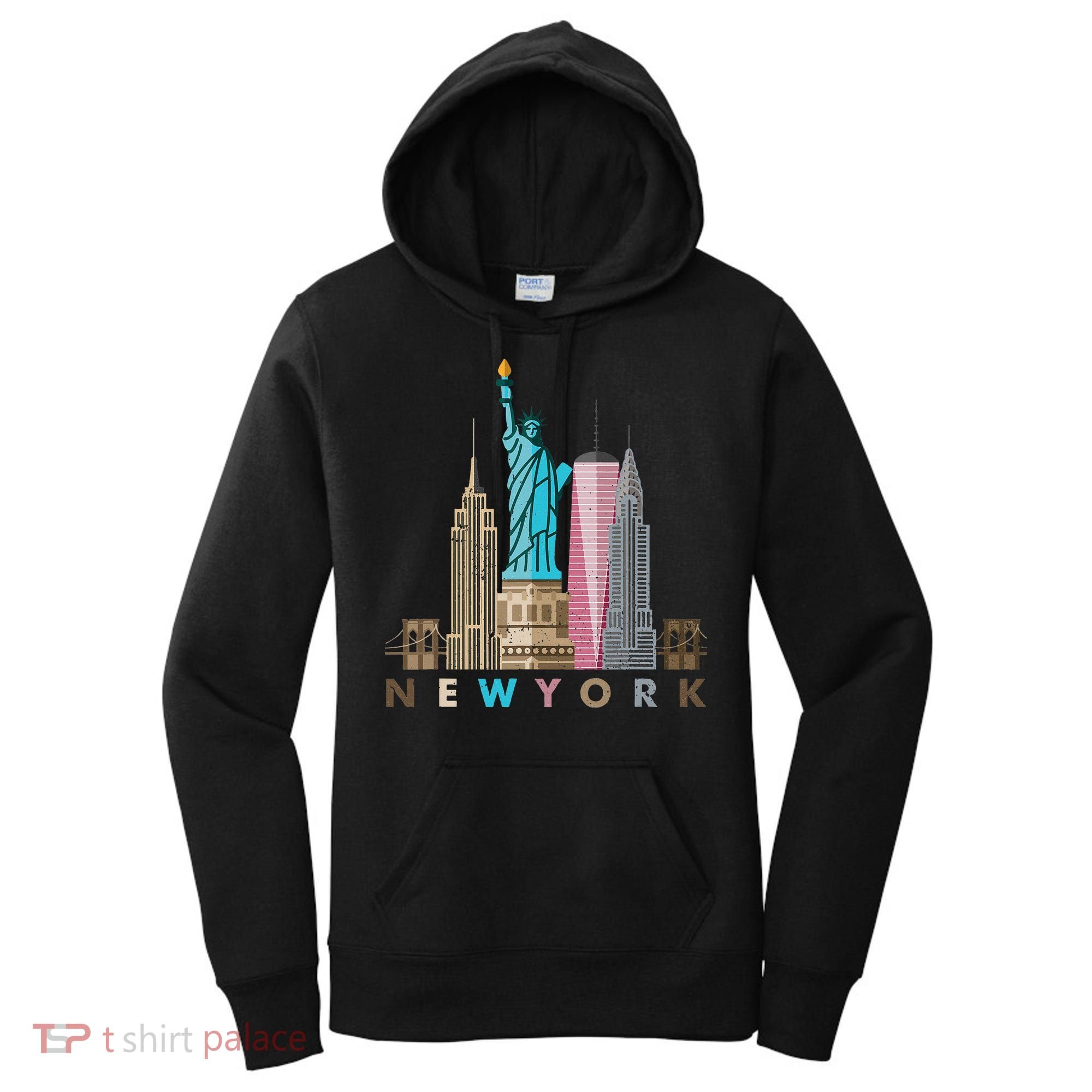 Nyc New York City Skylines Statue Of Liberty Women's Hoodie