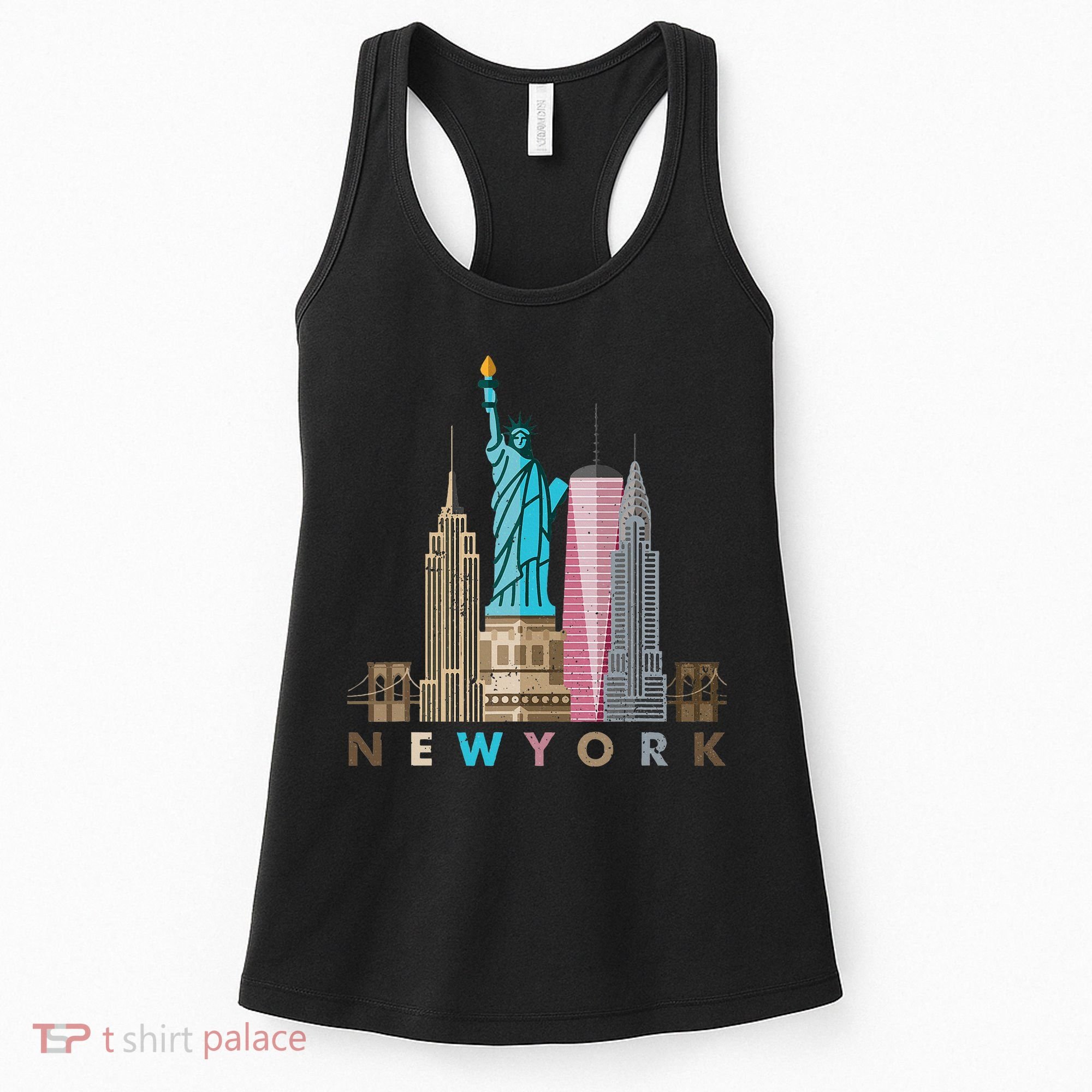 Nyc New York City Skylines Statue Of Liberty Women's Tank Top