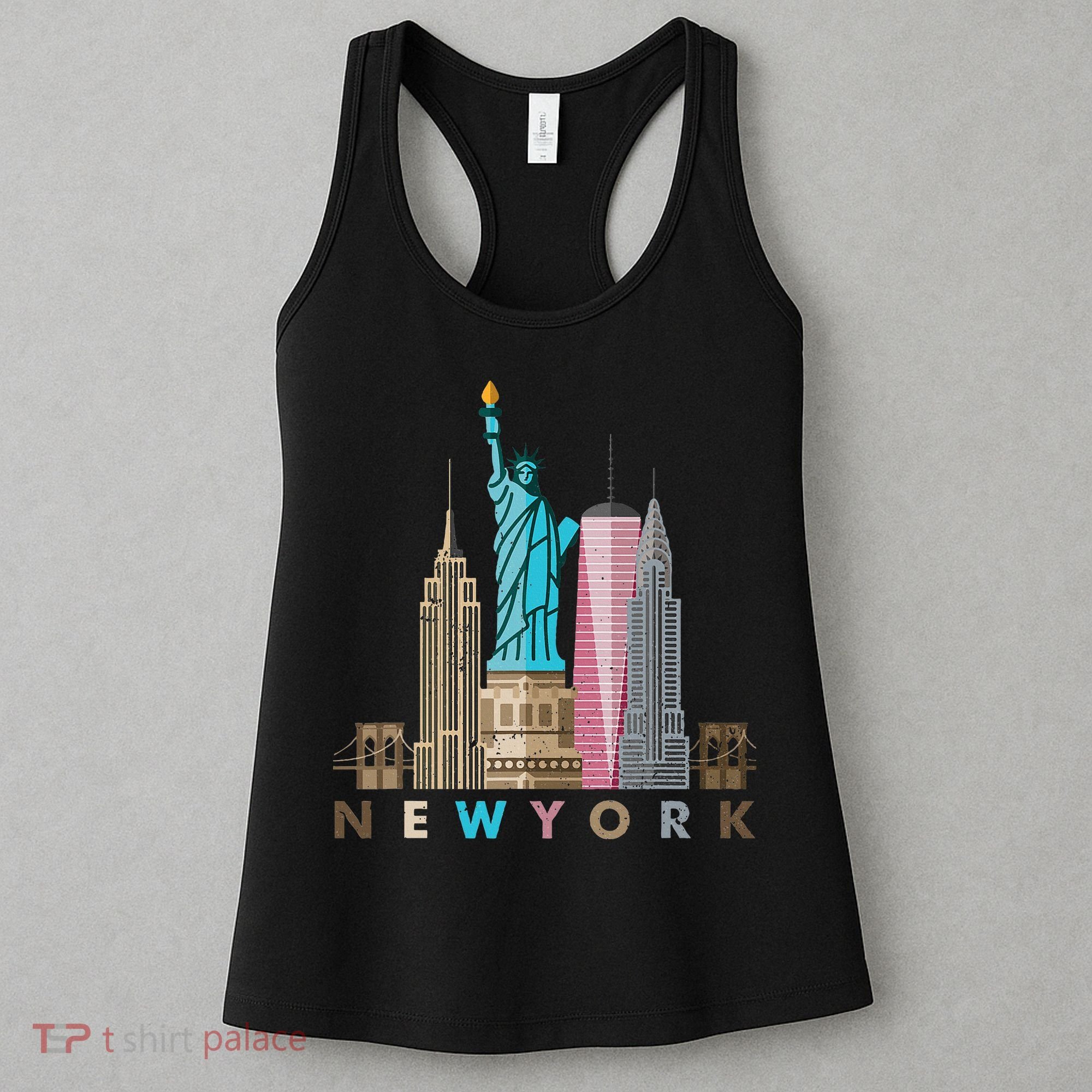 Nyc New York City Skylines Statue Of Liberty Women's Tank Top