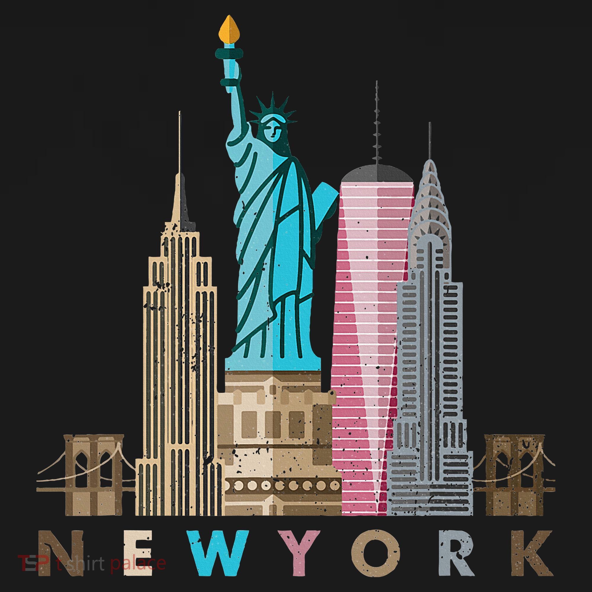 Nyc New York City Skylines Statue Of Liberty Women's Tank Top