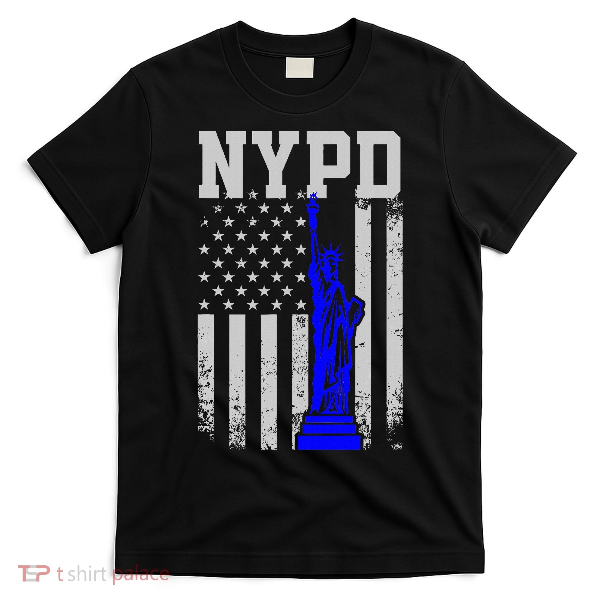 Nypd New York Police Department Statue Of Liberty Distressed T-Shirt