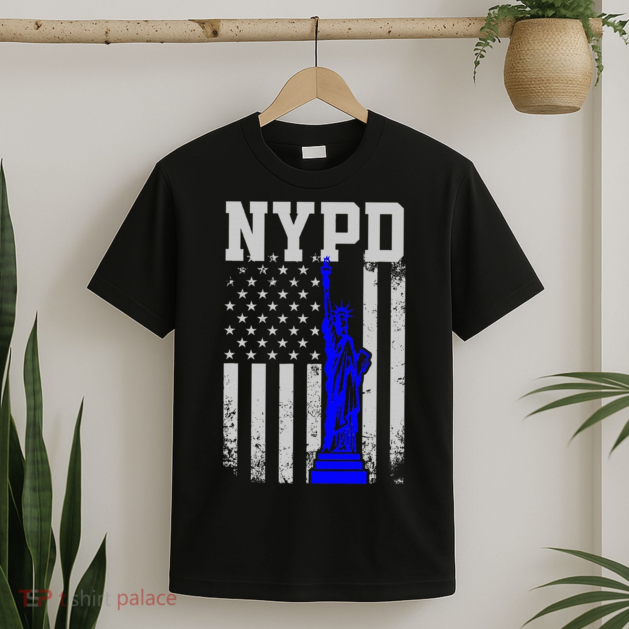 Nypd New York Police Department Statue Of Liberty Distressed T-Shirt