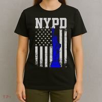 Nypd New York Police Department Statue Of Liberty Distressed T-Shirt thumb 4